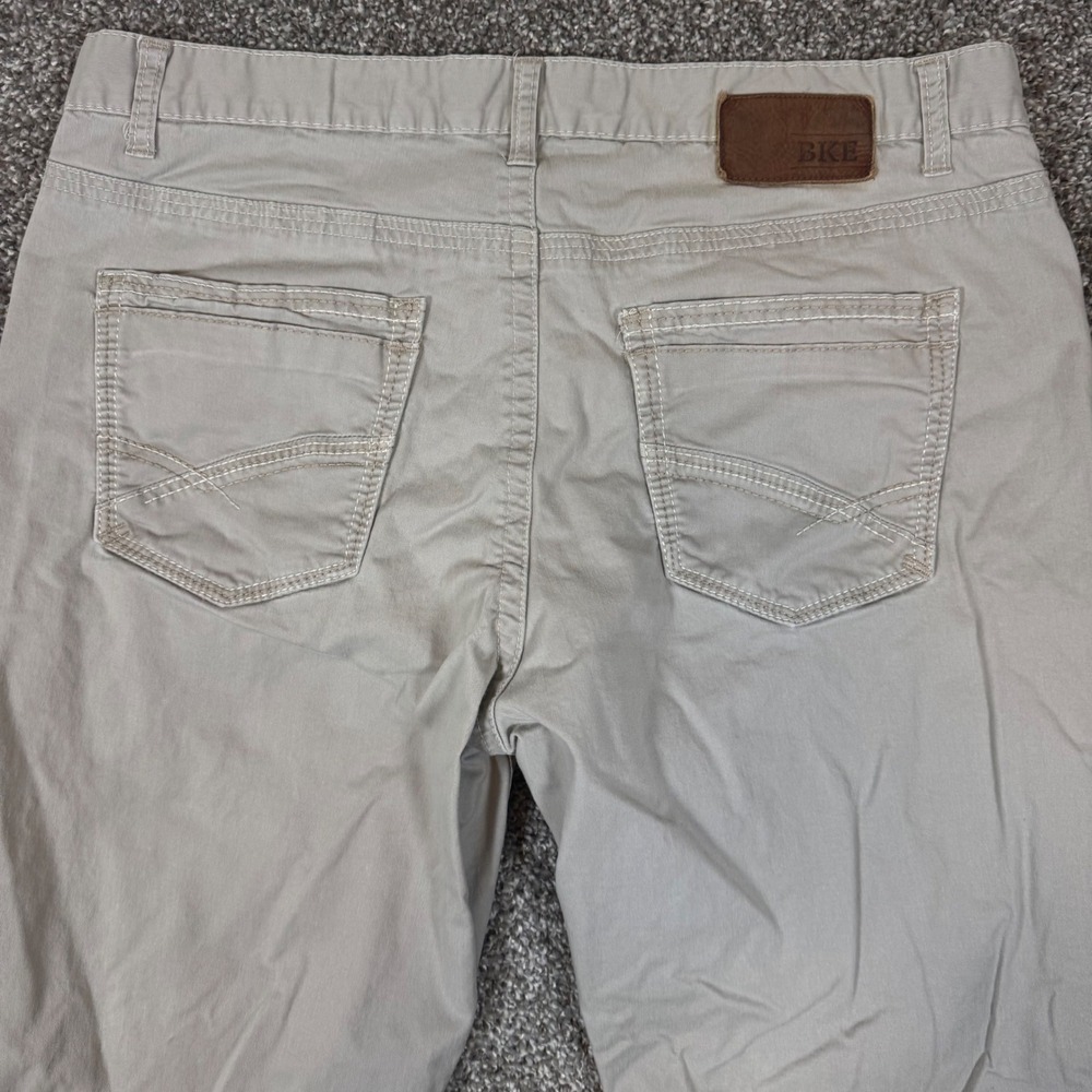 BKE Casuals Tyler Straight Leg Khaki Pants Mens 38L Tan Chino Stretch Cotton - Picture 7 of 8